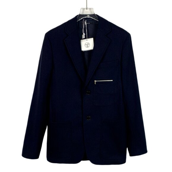 Hermès Mens Wool Blazer Jacket Size 33 Navy Blue Made In Italy - Picture 1 of 8